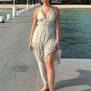 altar'd state backless naomi dress in sage